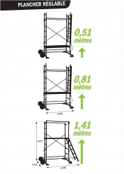 Echafaudage de jardin GARDEN'UP, hauteur de travail 3,60m