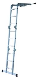 Echelle articulée + plate-forme acier 4x3 barreaux