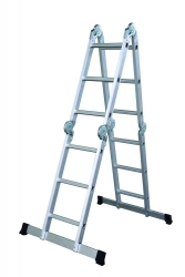 Echelle articulée + plate-forme acier 4x3 barreaux