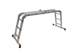 Echelle articulée + plate-forme acier 4x3 barreaux