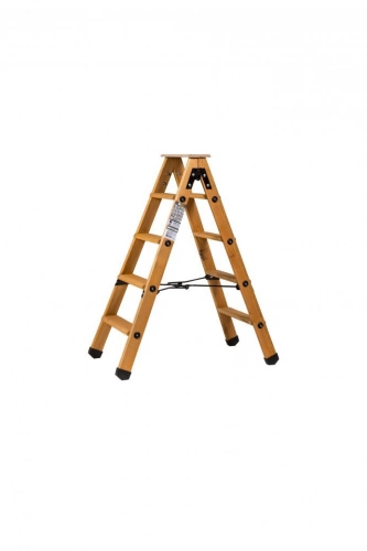 Escabeau double accès bois 2x4 marches + tablette - hauteur de travail 2,45m