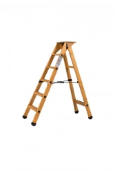 Escabeau Lyonnais bois 5 marches + tablette - hauteur de travail 2,65m