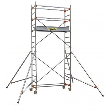 Echafaudage roulant aluminium - STS 135 4, plancher 3m80 - Base standard - Longueur 1m35