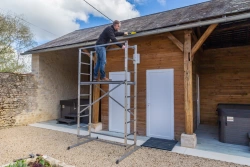 Echafaudage aluminium Hobbystep h4 HAILO hauteur de travail 3,66M