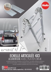 Echelle articulée aluminium HAILO 12 échelons H.3.65 m