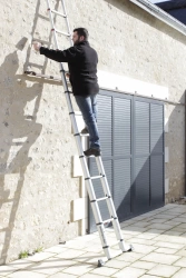 Echelle télescopique aluminium HAILO 13 échelons H.3.8 m