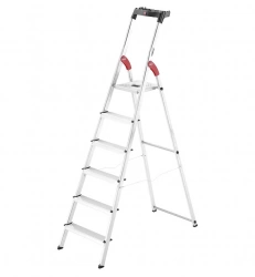 Escabeau Hailo L60 sécurisé pliable - 6 marches - 3.03m - en alu ultra léger