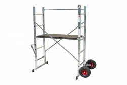 Echafaudage aluminium jardin avec roue HAILO hauteur de travail 3 m