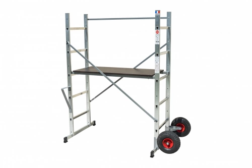 Echafaudage aluminium jardin avec roue HAILO hauteur de travail 3 m