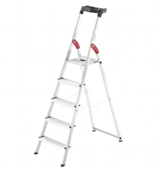 Escabeau Hailo L60 sécurisé pliable - 5 marches - 2.81m - en alu ultra léger