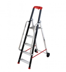 Escabeau professionnel roulant pliable - 5 marches - 2,81m