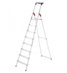 Escabeau aluminium pliable 8 marches Hailo L60 – Ultra léger et sécurisé - 3,7M