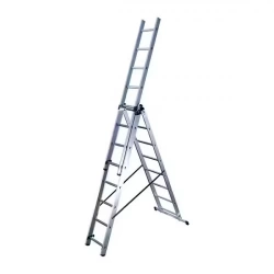 Échelle transformable 3 plans 2,25 à 5 m - aluminium - 3 x 8 échelons