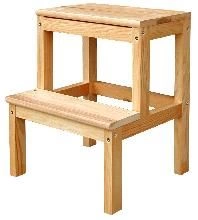 Marche pied en bois 1 marche avec tablette
