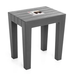Tabouret à poser en polypropylène, anthracite - l.38 x P.29 x H.41.5 cm